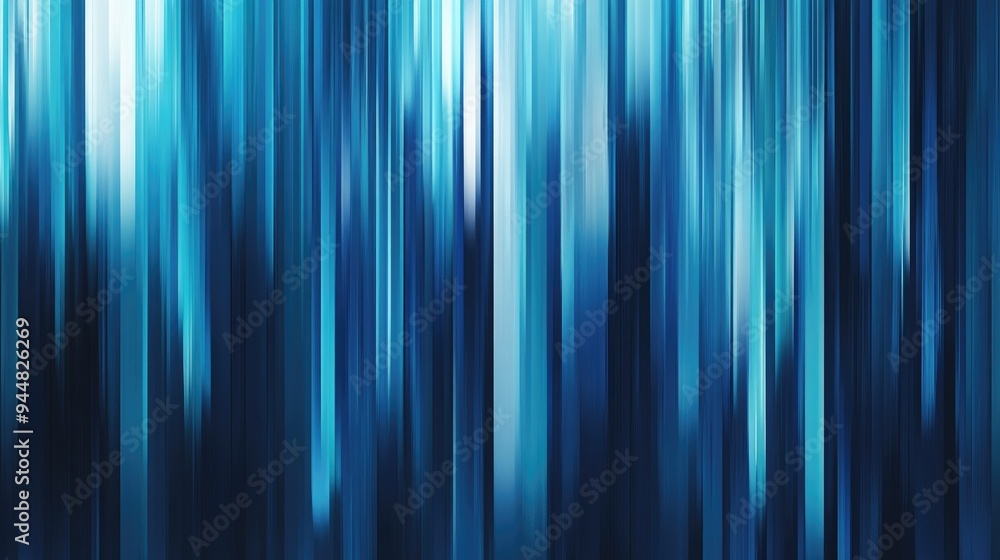 Poster abstract blue design featuring vertical lines with a cluttered effect created through 3d rendering a