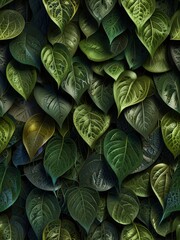 Fototapeta premium A Lush Tapestry of Green and Blue Leaves
