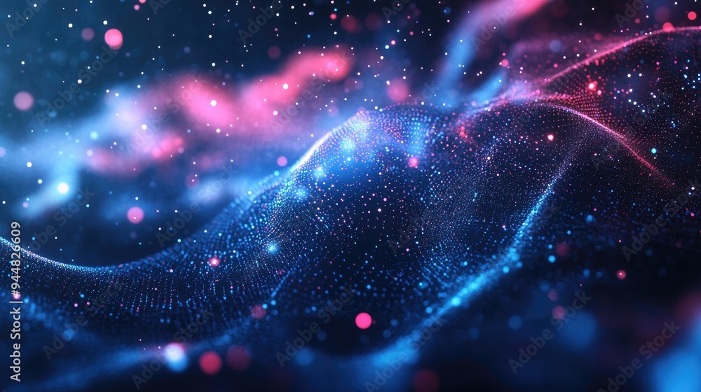 Aufkleber abstract digital background featuring corporate technology elements with an emphasis on particles an