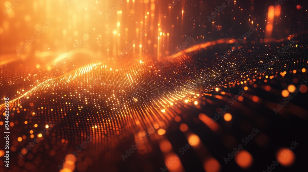 Aufkleber abstract digital technology background for corporate presentations featuring particles and a broadca