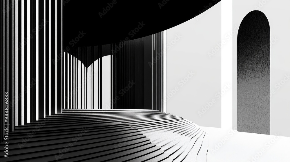 Poster abstract geometric composition with lines architectural graphics for use as a background illustratio