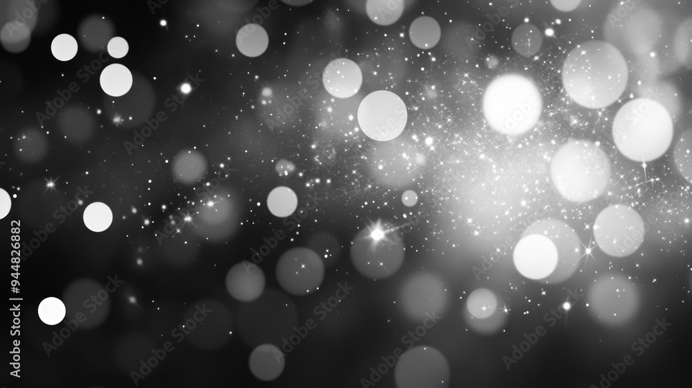 Poster abstract grey bokeh circles creating a stunning background illustration with shimmering particles