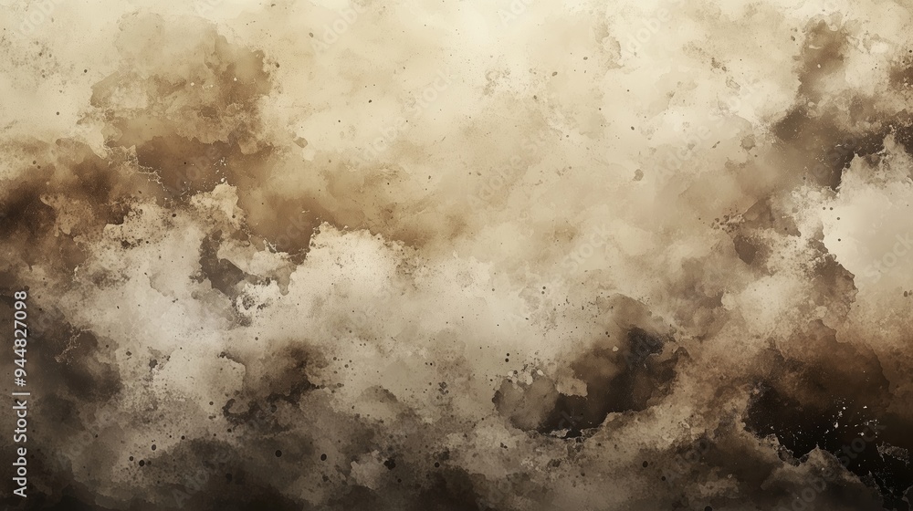 Poster Abstract depiction of swirling clouds in earthy tones, evoking a sense of movement and depth in a dynamic atmospheric environment