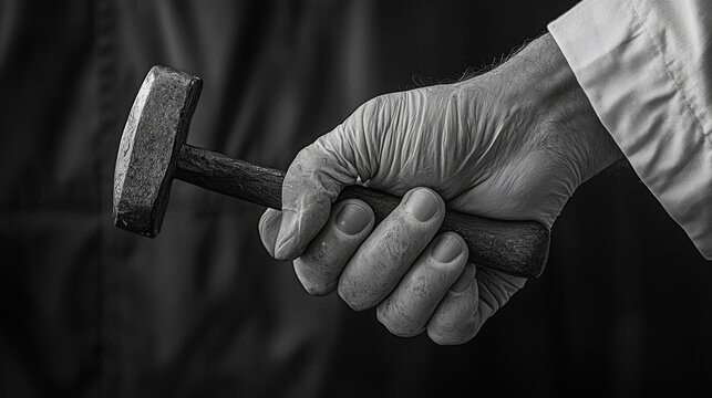 Close-up of a doctor hand checking a patient reflexes with a hammer