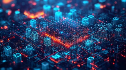 Fototapeta premium Optimized cloud security environment, energy-efficient systems and green technology, focusing on sustainable and secure data management solutions