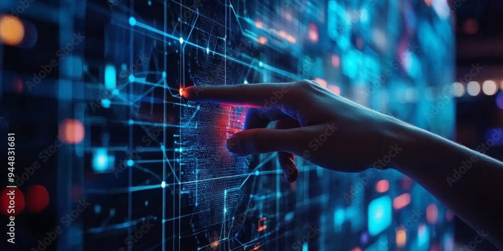 Poster corporate team driving digital transformation by integrating advanced tech solutions like ai and iot