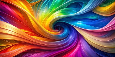 Fototapeta premium Chromatic Convergence: Harmonious fusion of vibrant colors in abstract shapes, evoking a sense of movement and depth.