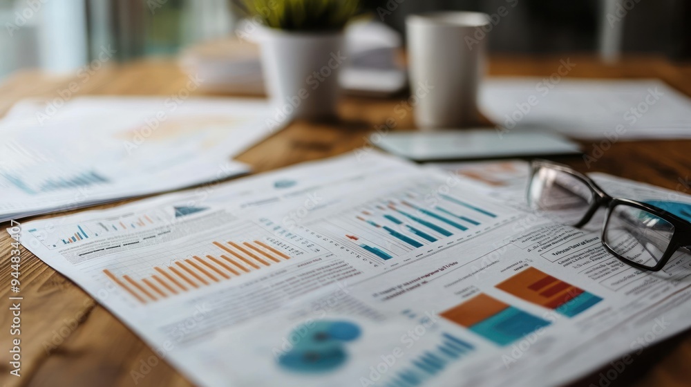 Poster Financial Data Analysis with Graphs and Charts