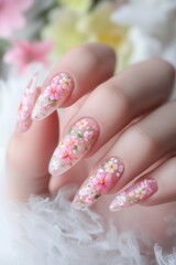 Girl's flower beautiful nail art