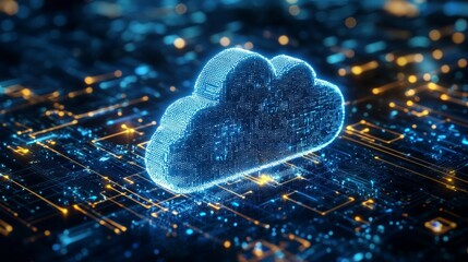 Optimized cloud infrastructure environment, with energy-efficient systems and green technology, focusing on sustainable infrastructure solutions