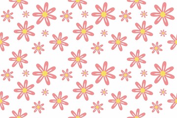 A charming seamless pattern featuring classic floral elements Perfect for holiday-themed designs, wrapping paper, textiles, and festive decorations. The pattern captures the joyful spirit of floral, w