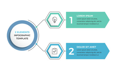 Infographic template with 2 options with place for your icons and text, vector eps10 illustration