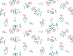 A charming seamless pattern featuring classic floral elements Perfect for holiday-themed designs, wrapping paper, textiles, and festive decorations. The pattern captures the joyful spirit of floral, w