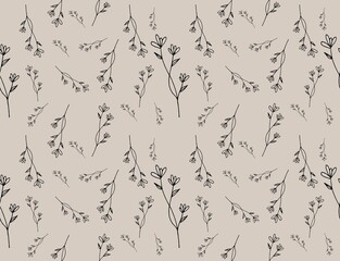A charming seamless pattern featuring classic floral elements Perfect for holiday-themed designs, wrapping paper, textiles, and festive decorations. The pattern captures the joyful spirit of floral, w