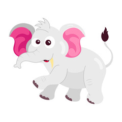 A flat sticker of elephant walking 

