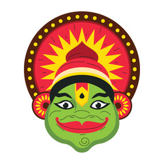 kathakali face happy onam festival