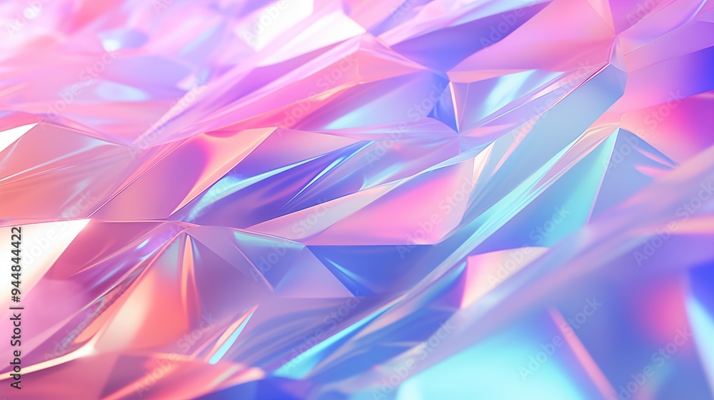 Poster a vibrant, abstract background featuring a textured surface with sharp, angular facets reflecting li