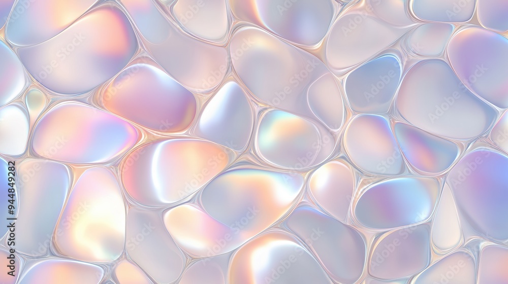 Poster a colorful abstract background featuring smooth, rounded shapes with a glossy, iridescent finish. th
