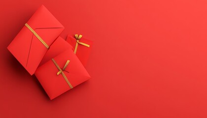 Diwali envelopes, red and gold, used for gifting
