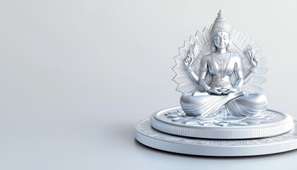 Silver coins, Lakshmi embossed, auspicious Diwali symbol