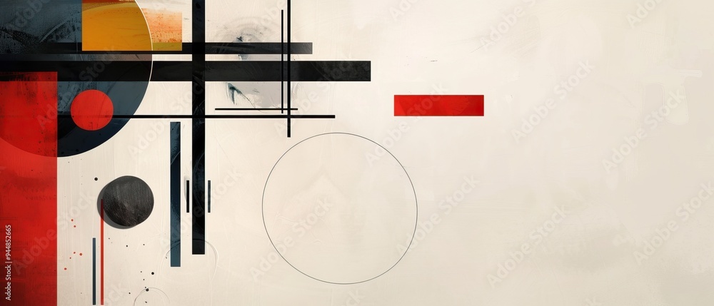 Aufkleber abstract art with geometric shapes and a hint of color