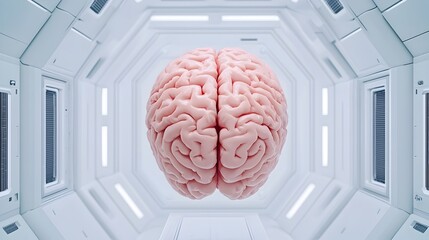 Preserved Brain in Futuristic Analysis Chamber,Detailed Scientific Study