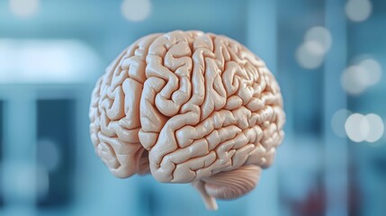 Detailed 3D Brain Specimen Under Bright Light,Ultra HD Copy Space