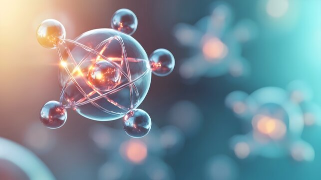 Conceptual Split Atom Image Symbolizing Nuclear Fission Power Release