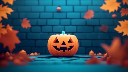Bewitching Halloween Lair with Floating Potion Cauldron in Mystical 3D
