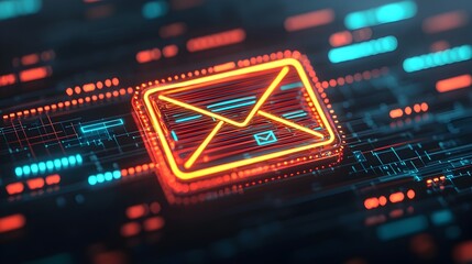 Futuristic Digital Notifications with Holographic Pop-Up Alerts and Glowing Neon Design