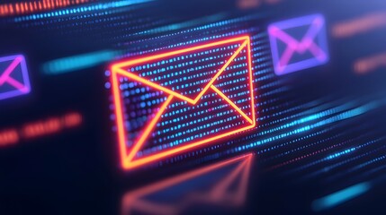 Sleek Holographic Futuristic Notification System with Vibrant Digital UI Interface