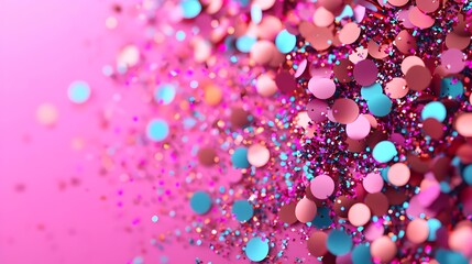 Shimmering Confetti Shower with Vibrant Glitter in 3D