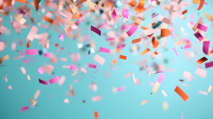 Glittering Confetti Explosion with Selective Focus and Copy Space