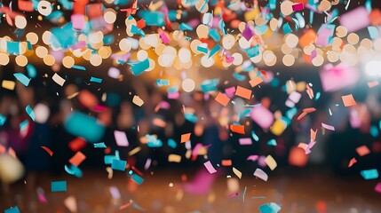 Vibrant Confetti Dance Floor with Joyful Smiles