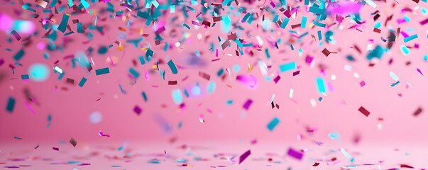Glittering Confetti Raining Down in Slow Motion with Detailed Sparkling Effects and Selective Focus on the Foreground