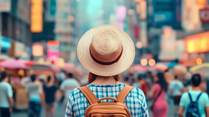 Solitary Traveler Immersed in Vibrant Cultural Festivities of a Foreign City