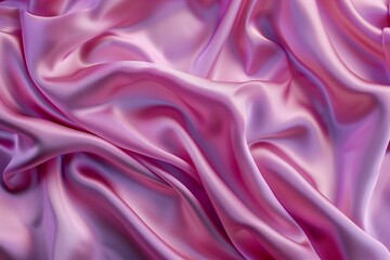 Obraz premium Elegant pink satin fabric draping softly across a surface, creating a luxurious and smooth texture for design inspirations