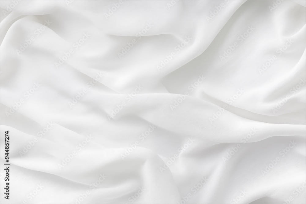 Poster smooth, flowing white fabric with soft folds and creases, creating a serene and elegant appearance.