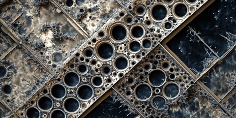 a transition metal compound under a microscope, showing the intricate lattice structure and symmetry