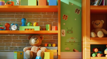 Colorful Toy Shelves