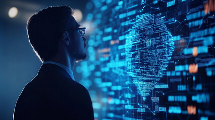 Businessman utilizes AI technology to personalize search engine results