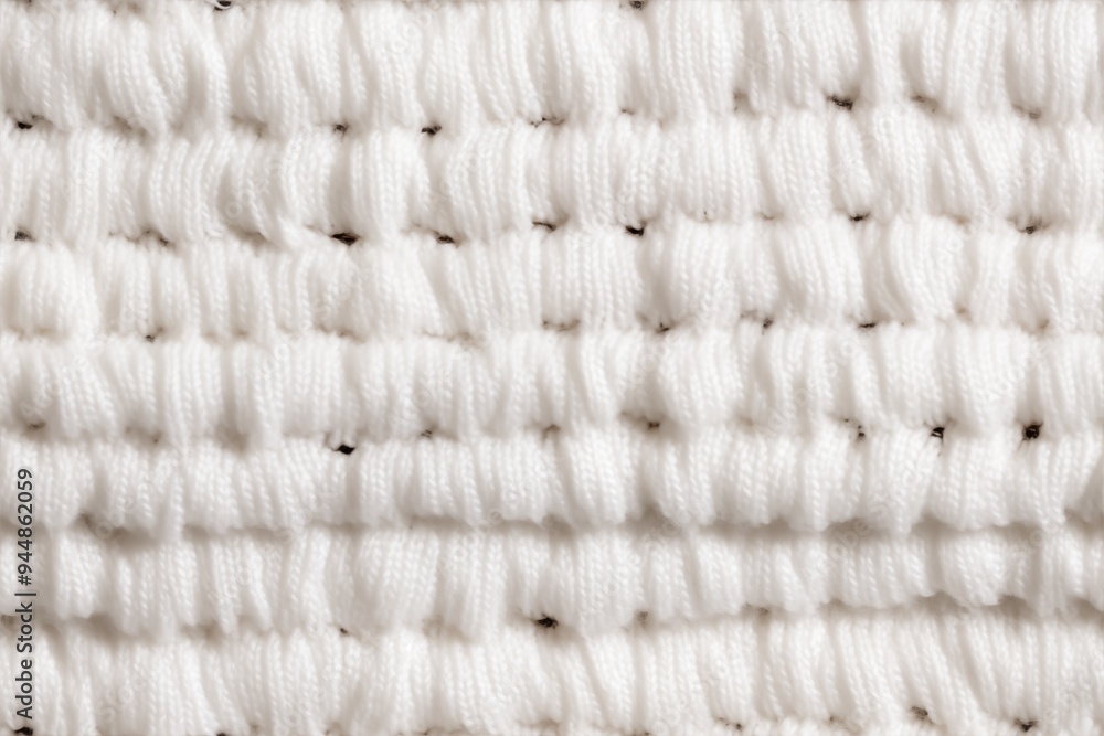 Poster textured white fabric with a woven pattern, featuring soft fibers and subtle variations in thickness