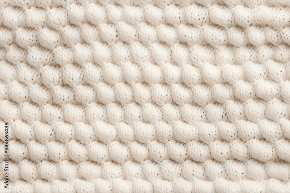 Poster textured fabric with a knitted pattern in cream color. the fabric features a series of evenly spaced