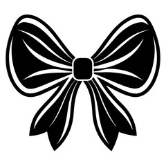 Decorative bow design silhouette vector art illustration	