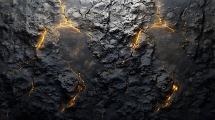 Dramatic Dark Grey Background with Warm Glowing Fractal Texture and Abstract Pattern Design