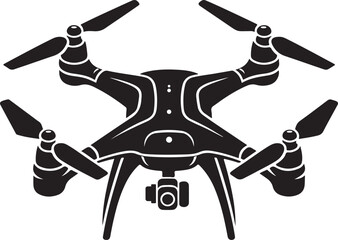 Drone silhouette and vector art illustration