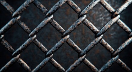 Fototapeta premium Rusty metal fence pattern