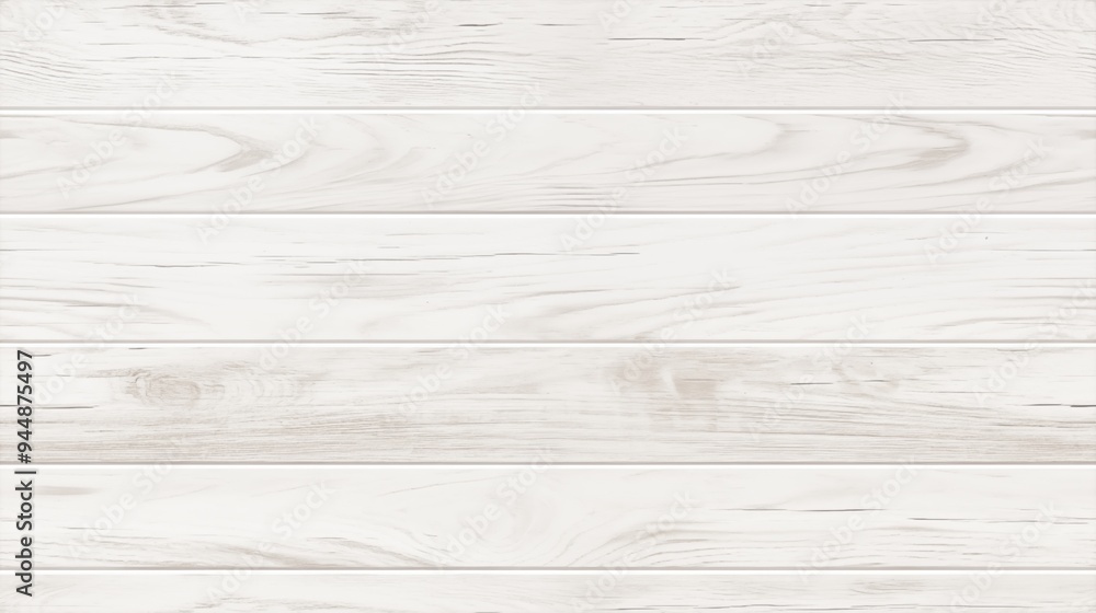 Poster a seamless texture of white wooden planks with natural grain patterns, ideal for backgrounds or desi