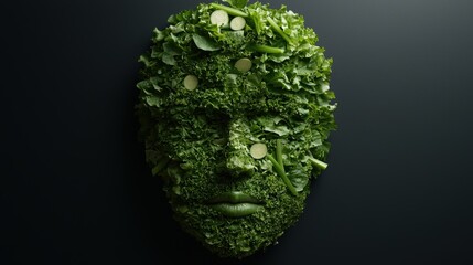 Fototapeta premium healthy green vegetable face