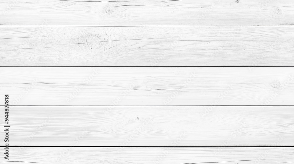 Poster white wooden planks arranged horizontally, showcasing a smooth and clean texture with subtle grain p